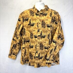 Vintage Woolrich Flannel Deer Hunting Shirt Mens XL Button Up Brown Outdoors